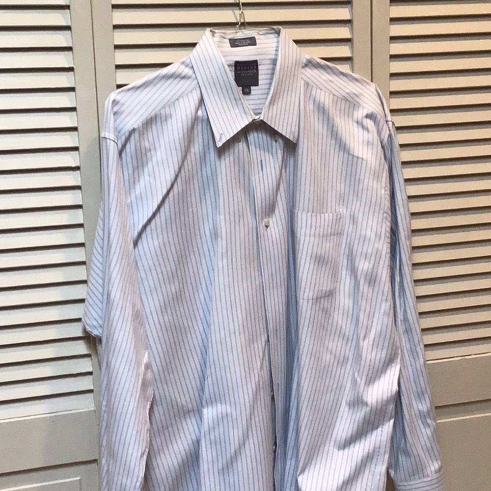 American Modern Alexander Julian Men’s Blue Striped Dress shirt